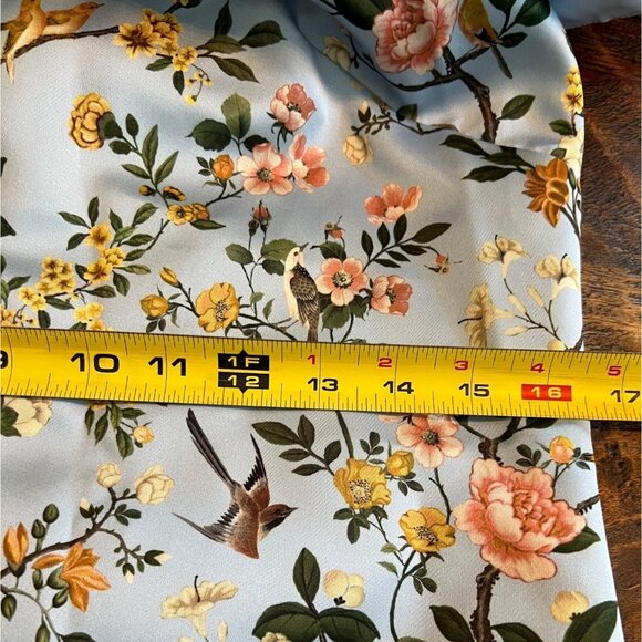 Amur Blue Floral Ruffle Off-Shoulder Mini Dress Size 2 - Picture 10 of 11